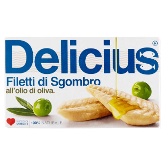 Delicius Filetti di Sgombro all'Olio di Oliva 100% Naturale -