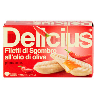 Delicius Filetti di Sgombro all'Olio di Oliva Piccante 100% Naturale