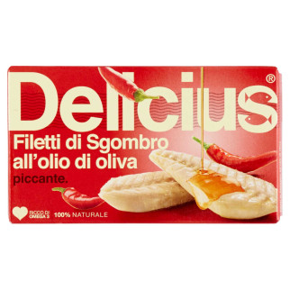 Delicius Filetti di Sgombro all'Olio di Oliva Piccante 100% Naturale