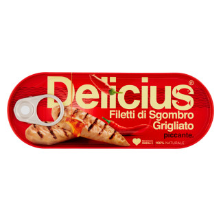 Delicius Filetti di Sgombro Grigliato all'Olio di Oliva Piccante 100%