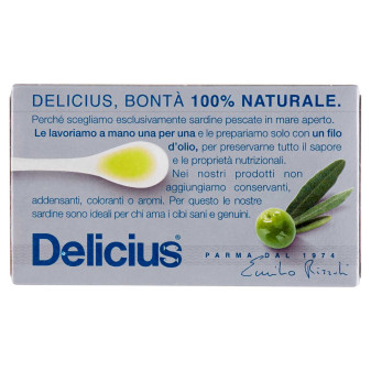 Delicius Sardine Intere all'Olio di Oliva 100% Naturale - Scatolina