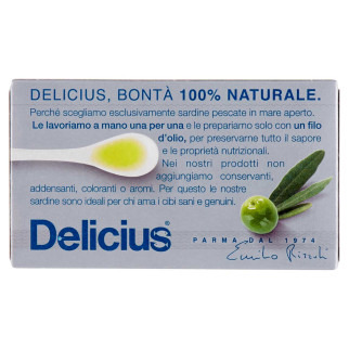 Delicius Sardine Intere all'Olio di Oliva 100% Naturale - Scatolina