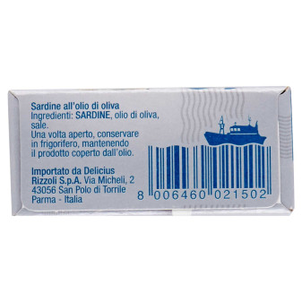 Delicius Sardine Intere all'Olio di Oliva 100% Naturale - Scatolina