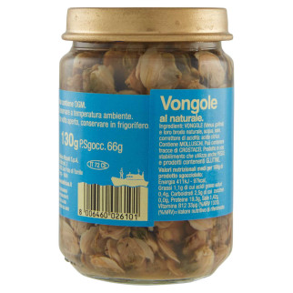 Delicius Vongole al Naturale in Acqua e Sale - Vasetto da 130g