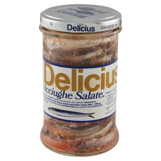 Delicius Acciughe Salate in Salamoia - Vasetto da 310g