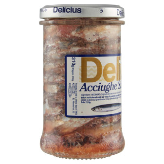 Delicius Acciughe Salate in Salamoia - Vasetto da 310g