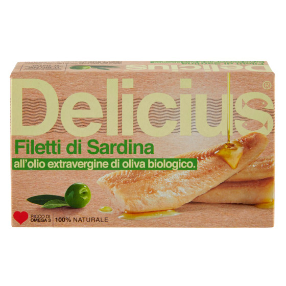 Delicius Filetti di Sardina all'Olio Extravergine di Oliva Biologico Delicius Filetti di Sardina all'Olio Extravergine di Oliva Biologico