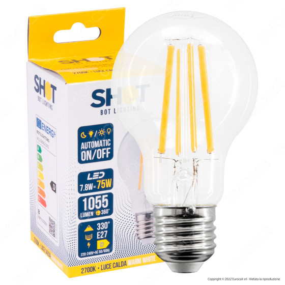 Bot Lighting Shot Lampadina LED E27 7.8W Bulb A60 Goccia Bot Lighting Shot Lampadina LED E27 7.8W Bulb A60 Goccia