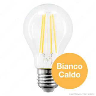 V-Tac VT-2288D Lampadina LED E27 8W Bulb A60 Goccia Filament