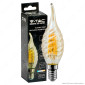 V-Tac VT-1947 Lampadina LED E14 4W Candle Flame Bulb C35 Candela Fiamma Twist Filament Vetro Ambrato - SKU 217116