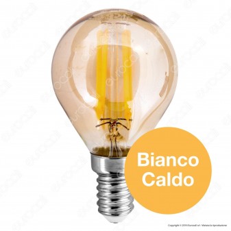 V-Tac VT-1953 Lampadina LED E14 4W MiniGlobo P45 Filamento Ambrata -