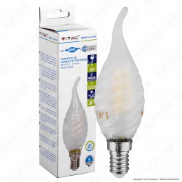 V-Tac VT-1923 Lampadina LED E14 4W Candela Fiamma Frost Twist