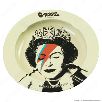 G-Rollz Amsterdam Posacenere Rotondo in Metallo con Fantasia Banksy's
