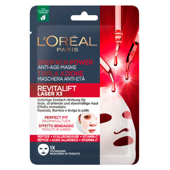 L'Oréal Paris Revitalift Laser X3 Maschera Viso Anti Età in Tessuto -