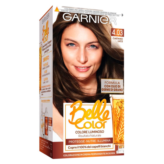 Garnier Belle Color Tinta Permanente per Capelli Colore 4.03 Castano Luce Garnier Belle Color Tinta Permanente per Capelli Colore 4.03 Castano Luce