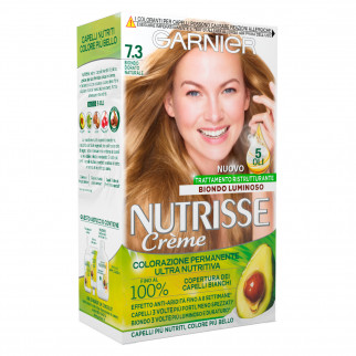 Garnier Nutrisse Crème Tinta Permanente Ultranutritiva per Capelli Colore 7.3 Biondo Dorato Naturale