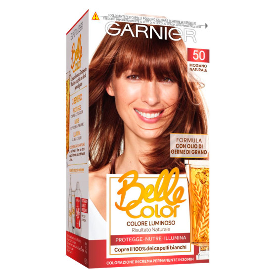 Garnier Belle Color Tinta Permanente per Capelli Colore 50 Mogano Naturale Garnier Belle Color Tinta Permanente per Capelli Colore 50 Mogano Naturale