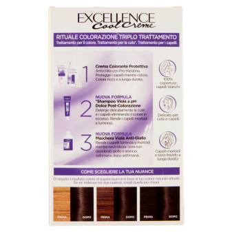 L'Oréal Paris Excellence Cool Creme Colorazione 5.11 Castano Chiaro Ultra Freddo Triplo Trattamento