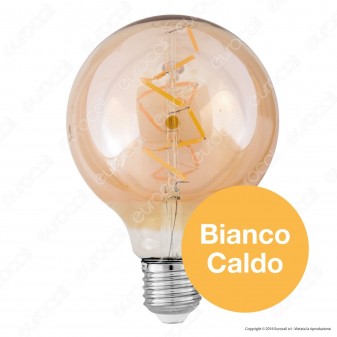 V-Tac VT-2024 Lampadina LED E27 4W Globo G95 Filamento Ambrata - SKU