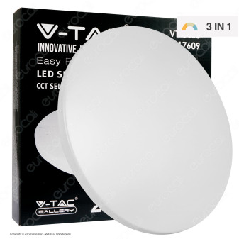V-Tac Gallery VT-8436 Plafoniera LED Rotonda 36W SMD Changing Color CCT 3in1...