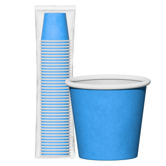 Bicchierini da Caffè in Carta Riciclabile Colore Blu da 65ml - Confezione da...