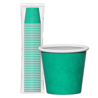 Bicchierini da Caffè in Carta Riciclabile Colore Verde da 65ml - Confezione...