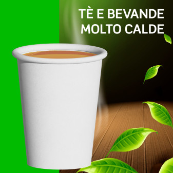 Bicchieri in Carta Riciclabile Colore Bianco da 200ml - Confezione da 50 Bicchieri