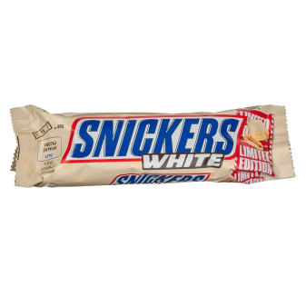 Snickers White Snack con Arachidi Croccanti e Caramello Ricoperto di...