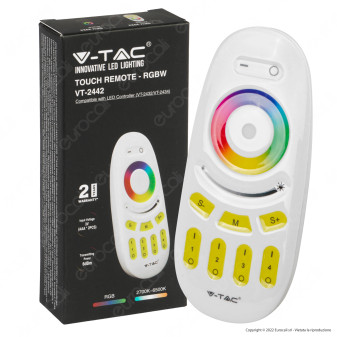 V-Tac VT-2442 Telecomando Touch Wireless per Controller e Dimmer di Strisce...