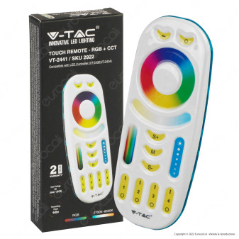 V-Tac VT-2441 Telecomando Touch Wireless per Controller e Dimmer di Strisce LED RGB+W Changing
