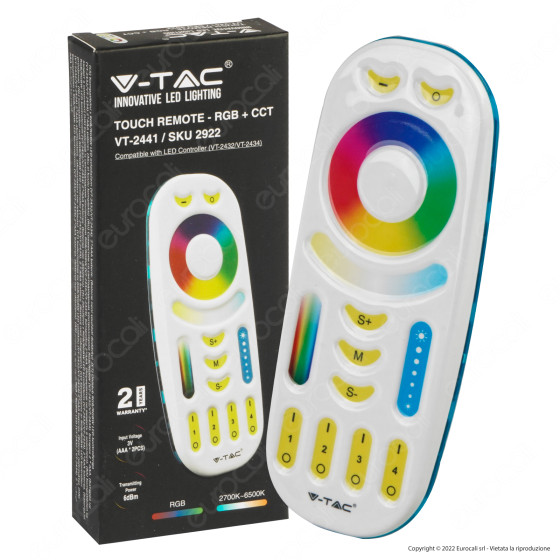 V-Tac VT-2441 Telecomando Touch Wireless per Controller e Dimmer di Strisce LED RGB+W Changing V-Tac VT-2441 Telecomando Touch Wireless per Controller e Dimmer di Strisce LED RGB+W Changing