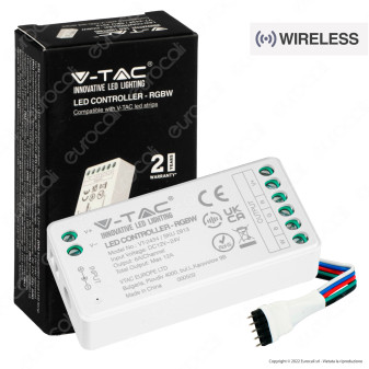 V-Tac VT-2434 Controller Dimmer Wireless per Strisce LED RGB+W 12V o 24V 5 Pin - SKU 2913