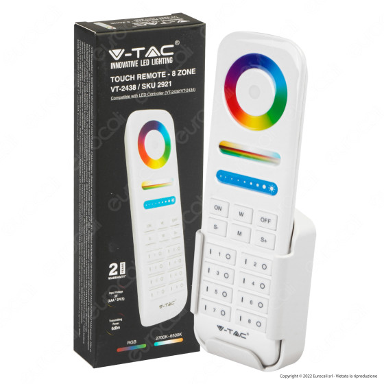 V-Tac VT-2438 Telecomando Touch Wireless per Controller e Dimmer di Strisce LED RGB+W Changing V-Tac VT-2438 Telecomando Touch Wireless per Controller e Dimmer di Strisce LED RGB+W Changing