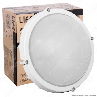 Life Plafoniera LED 12W Bianca Circolare Con Sensore Crepuscolare