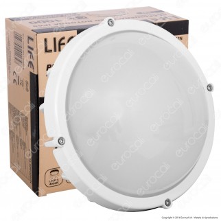 Life Plafoniera LED 12W Bianca Circolare Con Sensore Crepuscolare