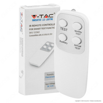 V-Tac Telecomando Wireless IR per Self Test Luce LED Uscita di Emergenza -...