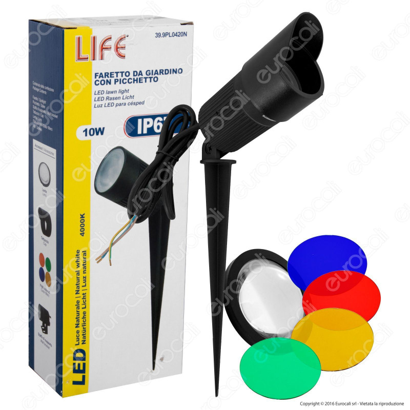 Life Faretto da Giardino LED 10W con Picchetto - mod. 39.9PL0420N