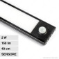 V-Tac VT-8142 Lampada LED da Armadio 2W SMD Ricaricabile Micro USB Sensore PIR di Movimento Colore Nero - SKU 2964 / 2963