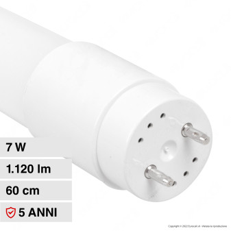 V-Tac VT-1607 Tubo LED SMD Nano Plastic T8 G13 7W Lampadina 60 cm con Starter...