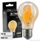 V-Tac VT-2028 Lampadina LED E27 10W Bulb A60 Goccia Filament Vetro Ambrato - SKU 217157