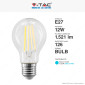 Immagine 4 - V-Tac VT-2133 Lampadina LED E27 12W Bulb A60 Goccia Filament Vetro Trasparente - SKU 217460