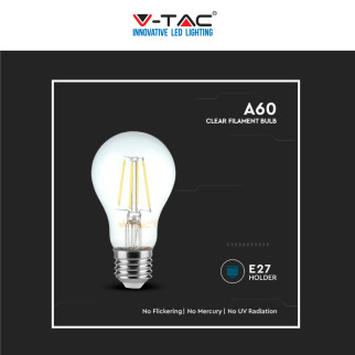 V-Tac VT-2133 Lampadina LED E27 12W Bulb A60 Goccia Filament Vetro Trasparente - SKU 217460 V-Tac VT-2133 Lampadina LED E27 12W Bulb A60 Goccia Filament Vetro Trasparente - SKU 217460