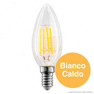 V-Tac VT-2304D Lampadina LED E14 4W Candle Bulb C35 Candela