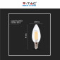 Immagine 7 - V-Tac VT-2304D Lampadina LED E14 4W Candle Bulb C35 Candela