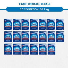 Finish Cristalli di Sale per Lavastoviglie - 20 Confezioni da 1Kg