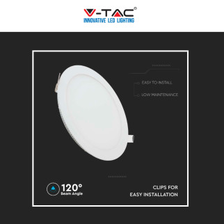 V-Tac VT-1207-RD Pannello LED Rotondo 12W SMD da Incasso con