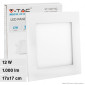 V-Tac VT-1207-SQ Pannello LED Quadrato 12W SMD da Incasso con Driver - SKU 214866 / 214867 / 214868