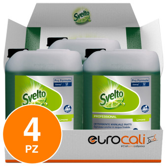 Svelto Professional 4x Detergente Manuale Piatti Detersivo Liquido Profumo Limone - 4 Taniche da 10