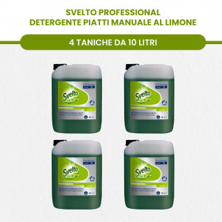 Svelto Professional 4x Detergente Manuale Piatti Detersivo Liquido Profumo Limone - 4 Taniche da 10