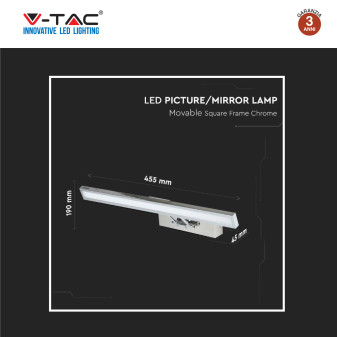 V-Tac Gallery VT-7009CH Lampada LED da Specchio 9W Wall Light